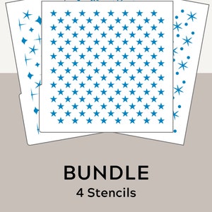 Digital STENCIL Bundle Star Stencil Repeating Star Pattern Stencil ...