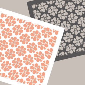 Digital STENCIL Retro Floral Cookie Stencil SVG Simple Flower Stencil Valentines Day Stencil Wedding Stencil Floral Clay Template SVG JT122