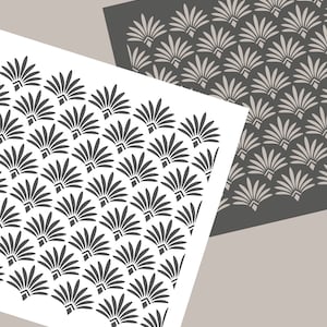Digital STENCIL Art Deco Fan Pattern Cookie Stencil SVG Art Deco Stencil Decorative Stencil Pattern Background Stencil Clay Template JT105