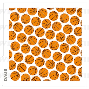 DIGITAL Stencil, Basketball Cookie Stencil SVG and PNG Files, 2 Parts, DAUS075
