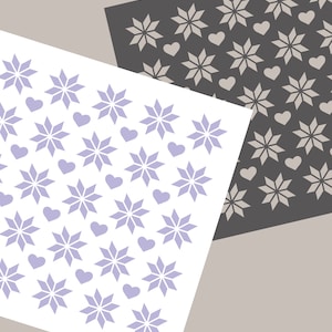 Digital STENCIL Christmas Snow Flake with Hearts Cookie Stencil SVG SnowFlake Stencil Winter Stencil Christmas Stencil Clay Template JT165