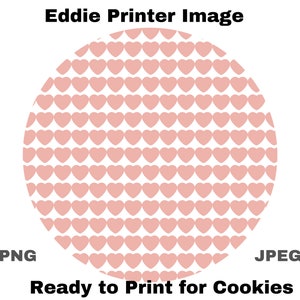 Imagen de EDDIE Patrón de galleta de línea de corazón para archivo de imagen de impresora Eddie Archivo de BarTender Impresión de galleta comestible Imagen del día de San Valentín para galleta JT239
