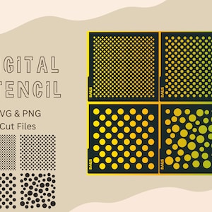 DIGITAL Stencil, Polka Dots Bundle Cookie Stencil SVG and PNG Files, DAUS069