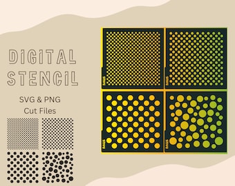 DIGITAL Stencil, Polka Dots Bundle Cookie Stencil SVG and PNG Files, DAUS069