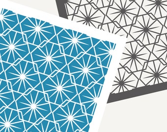 Art Deco Star Tile Stencil: Cookie & Clay Template (SVG Digital Download)