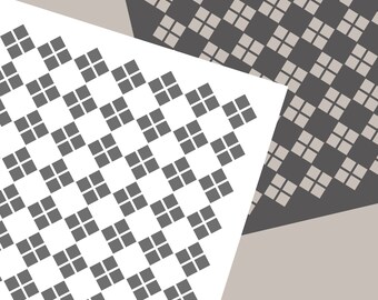 DIGITAL Stencil, Squares Deco Cookie Stencil SVG- en PNG-bestanden, JT158