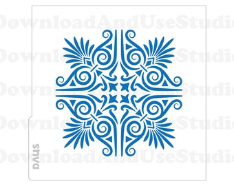 DIGITAL Stencil, Tile Cookie Stencil SVG and PNG Files, 2 Sizes, DAUS104