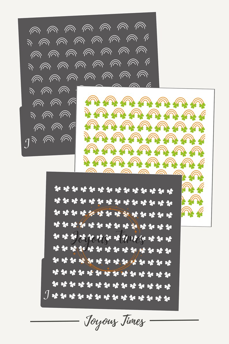 Rainbow Clover Cookie Stencil SVG - Saint Patrick's Day Template ...