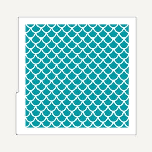 DIGITAL Stencil, Mermaid Scale Cookie Stencil SVG and PNG Files, JT017