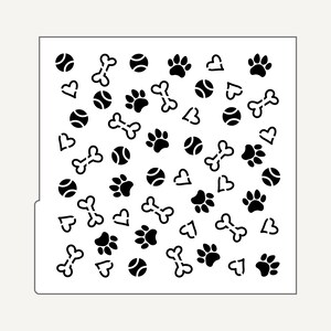 DIGITAL Stencil, Dog Toys and Dog Love Cookie Stencil SVG and PNG Files, JT004