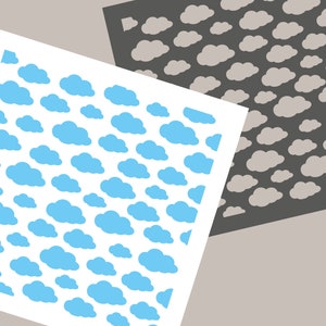 Digital STENCIL Cloud Cookie Stencil SVG Sky Stencil Baby Shower Stencil Background Stencil File for Cricut Clay Template Stencil DAUS176
