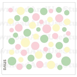 DIGITAL Stencil, Scattered Polka Dots Pattern Cookie Stencil SVG and PNG Files, 3 Parts, DAUS049