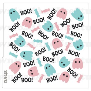 DIGITAL Stencil, Ghost and Boo Cookie Stencil SVG and PNG Files, 3 Parts, DAUS071