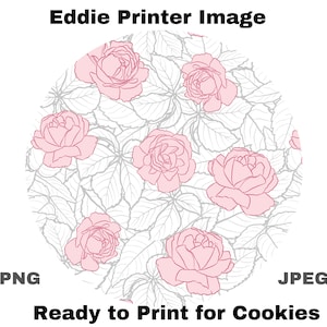 EDDIE immagine motivo floreale Cookie per Eddie stampante immagine Pink Rose BarTender File San Valentino immagine per matrimonio Cookie Eddie Leaf JT254