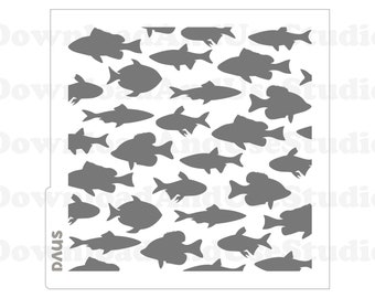 DIGITAL Stencil, Fishes Cookie Stencil SVG and PNG Files, DAUS041