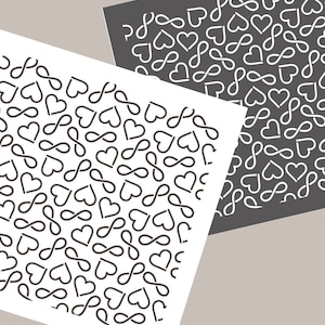 Digitale STENCIL Infinite Love Cookie Stencil SVG Infinity Stencil Hart Stencil Bruiloft Stencil Valentijnsdag Stencil Klei Sjabloon JT215