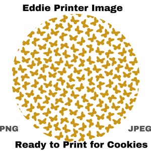 EDDIE Bild Gold Schmetterling Muster Cookie Bild Datei für Eddie Drucker Schmetterlinge BarTender Datei Valentinstag PNG Hintergrund Eddie JT245