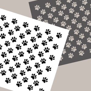Digital STENCIL Paw Cookie Stencil SVG Animal Print Stencil Dog Paw Stencil Paw Birthday Stencil Back to School Stencil Clay Template JT112