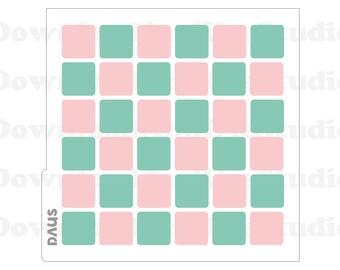 DIGITAL Stencil, Square Blocks Cookie Stencil SVG- en PNG-bestanden, 2 delen, DAUS029