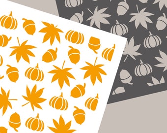 Fall Leaves & Pumpkin Stencil: Autumn Cookie Decor (SVG Digital Download)