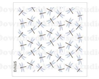DIGITAL Stencil, Dragonfly Cookie Stencil SVG and PNG Files, 2 Parts, DAUS054