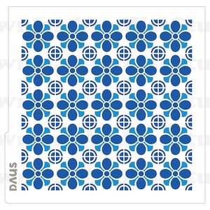 DIGITAL Stencil, Mediterrane Tegels Patroon Cookie Stencil SVG en PNG Bestanden, 2 Delen, DAUS120