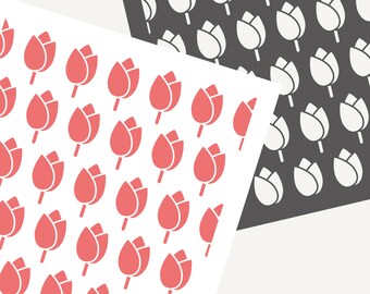 Tulip Cookie Stencil: Floral Spring Template (SVG Digital Download)