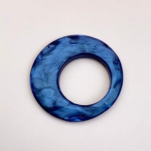 1920s Art Deco Marbled Blue Celluloid Hat Trim: Flapper Millinery