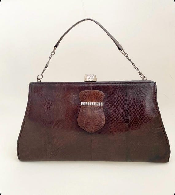 Beautiful, Antique Art Deco 1920s Lizard Skin Handbag Flapper
