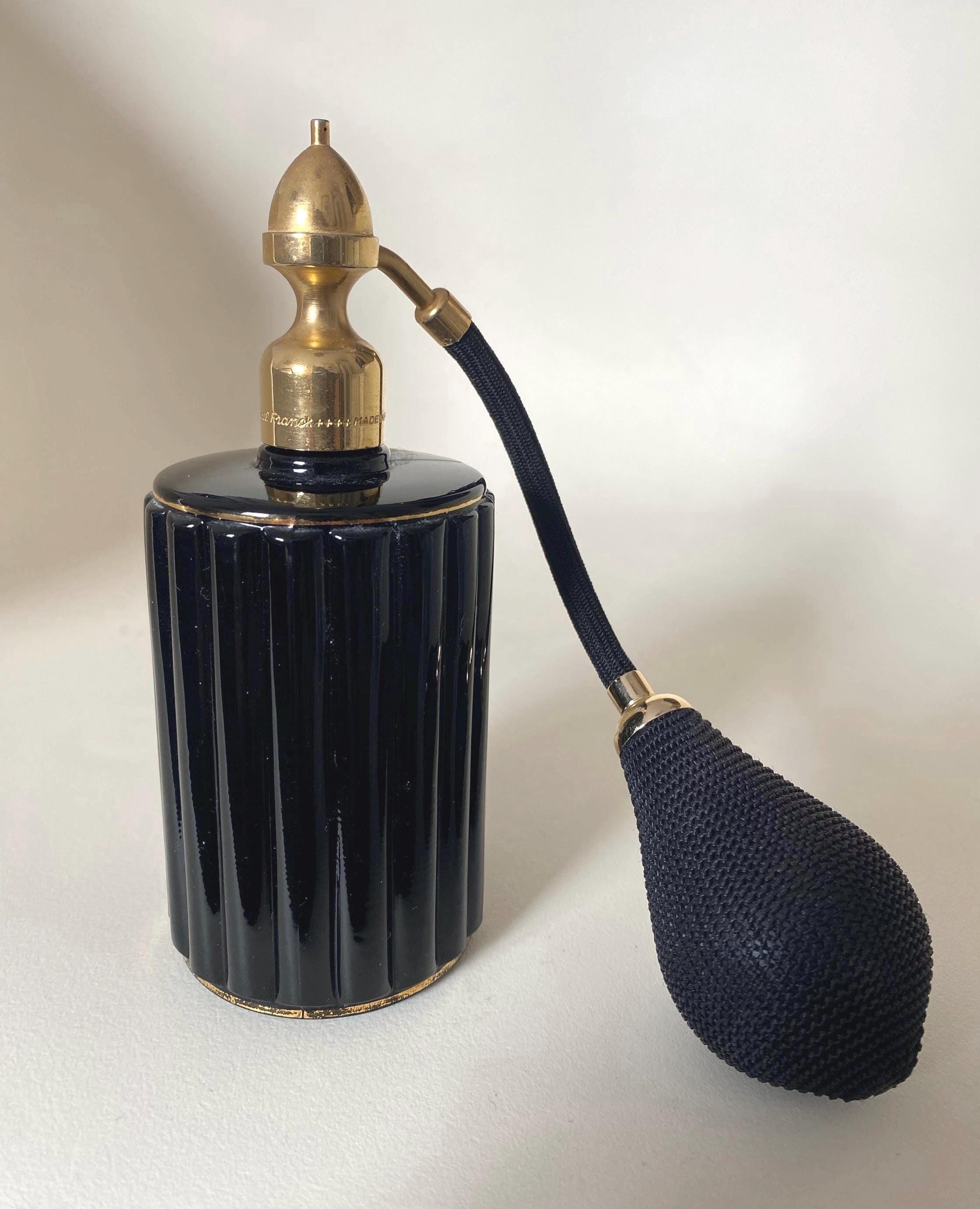 Art Deco Vintage Marcel Franck Black Glass Gold Enamel Geometric