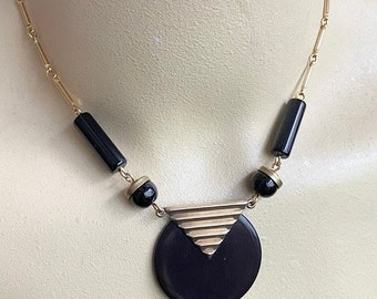 Collier Pendentif Lanvin Vintage - Années 80 - Signé Jeanne Lanvin - Occasion