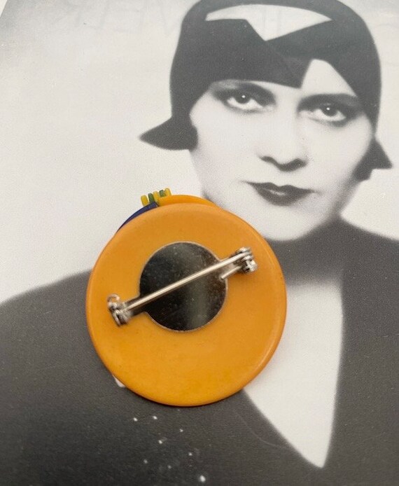 Ancienne Broche Art Déco En Galalithe – Vintage Sans Marque