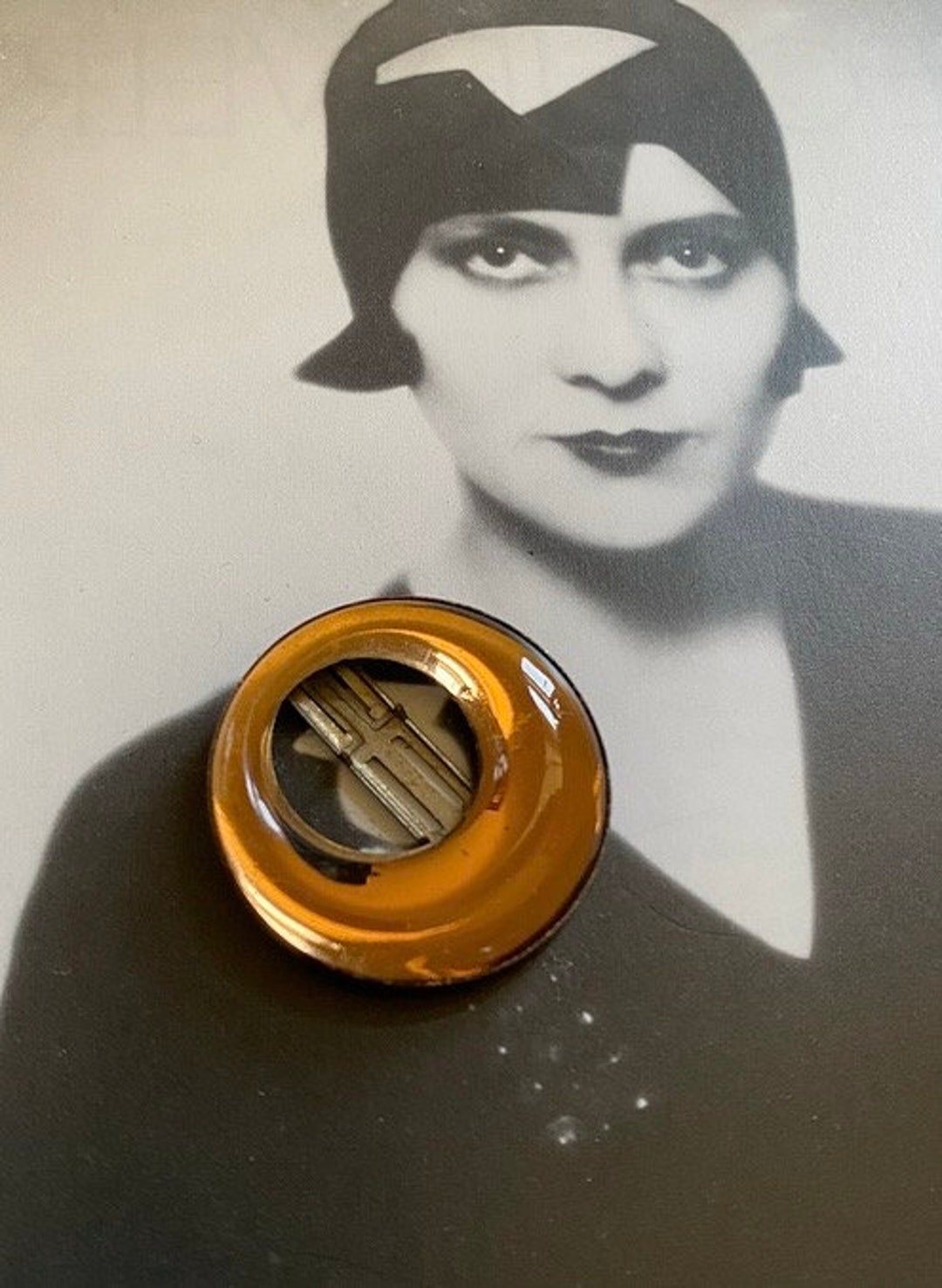 Art Deco Antique 1930s Vintage Geometric Peach Mirrored Glass Etsy