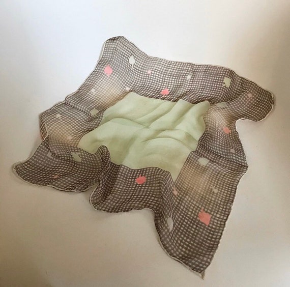 Art Deco 1920s-1930s silk chiffon pocket scarf / h