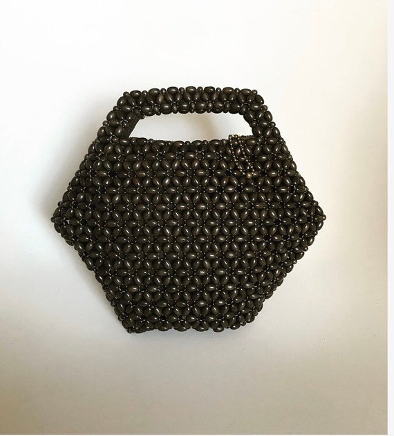 Art Deco Antique 1930s Handbag Geometric Dark Brown Beaded | Etsy