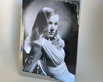 Antique Art Deco Large Chrome Skyscraper edge photo frame