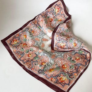 Art Deco Paisley Silk Pocket Square: 1920s Flapper Scarf