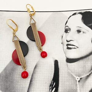 Paar kleine schwarze KubenOhrringe /Earrings Bakelit 30er Jahre  ART DECO 