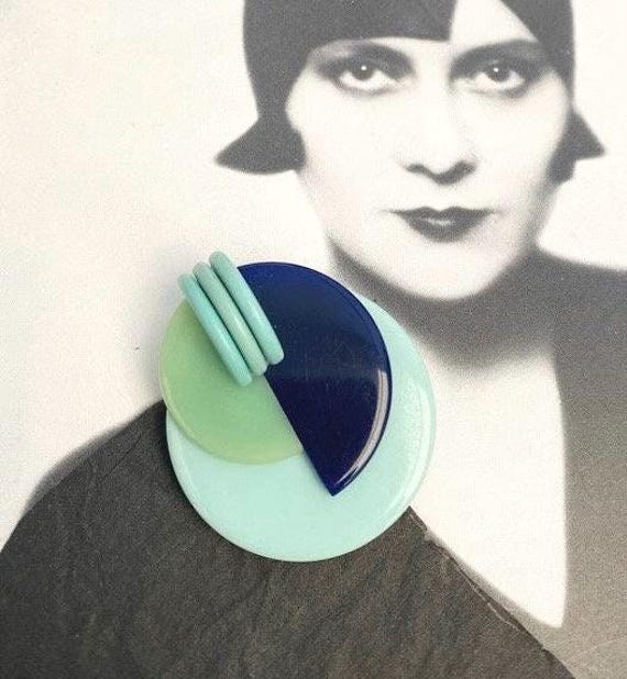 Broche Vintage Portrait En Bakélite - Bijou Ancien - Occasion