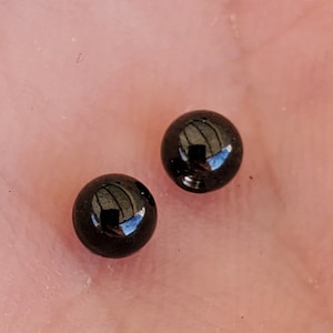 Black Replacement Body Jewelry 20g 18g 16g 14g Balls, 2mm, 2.5mm, 3mm, 4mm Surgical Stainless Steel Externally Threaded - Sold In packs of 2