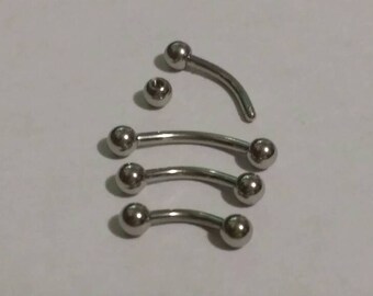 6mm 8mm 10mm 12mmAcero Inoxidable Bola Spike Barbell recto0.8mm 20g