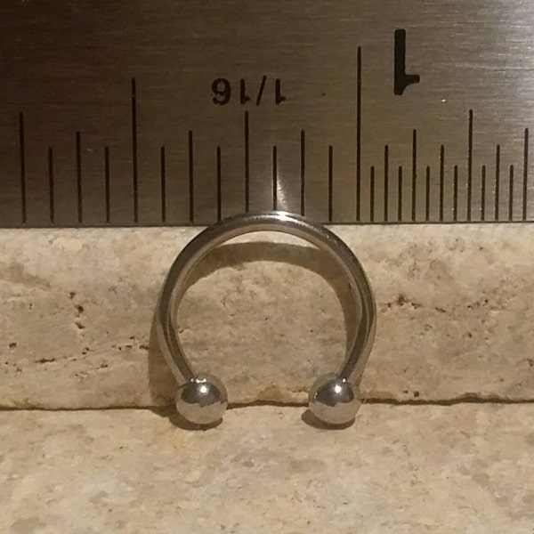 Horseshoe 16g 10mm Septum Ring 3/8" Circular Barbell High Quality