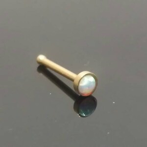 20g White Opal Rose Gold Nose Ring, Nose Bone, Nose Jewelry, Nose Piercing, Nose Stud, Rose Gold Nose Bone, Bone