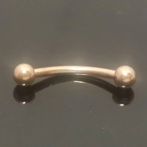 Gold Plated over Surgical Steel Curve Eyebrow Cartilage Bar Barbell 18g 16g 14g Gold Plated over Surgical Steel Curve Eyebrow Cartilage Bar Barbell 18g 16g 14g