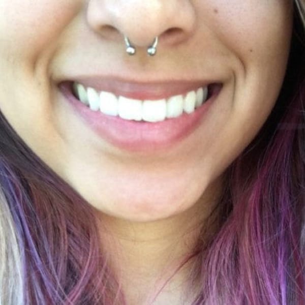 Septum Ring, 18g, 16g, 14g, 8mm (5/16"), High Quality, High Polish, Small, Septum Rings, Septum Jewelry, Horseshoe, Circular Barbell