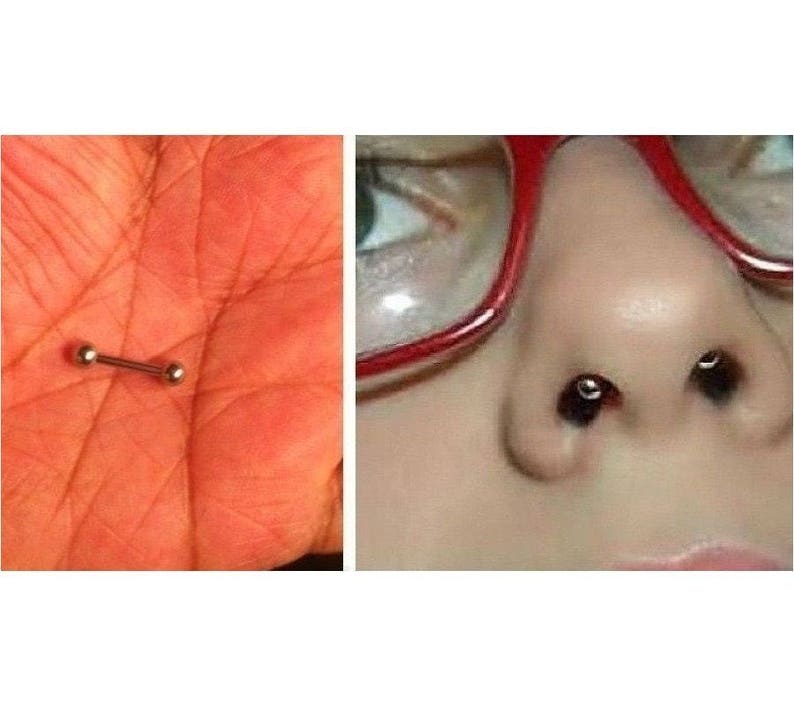 Surgical Steel 16g 8mm 3mm Balls Straight SEPTUM RETAINER BAR Etsy