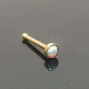 Nose Ring, 20g Opal, Gold Nose Ring, Nose Bone, Nose Jewelry, Nose Piercing, Nose Stud, Gold Nose Bone, Bone