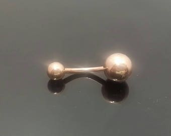 14g Rose Gold Navel Ring Belly Button, 10mm, 11mm, 12mm, 14 Gauge, Belly Ring, Sold Single