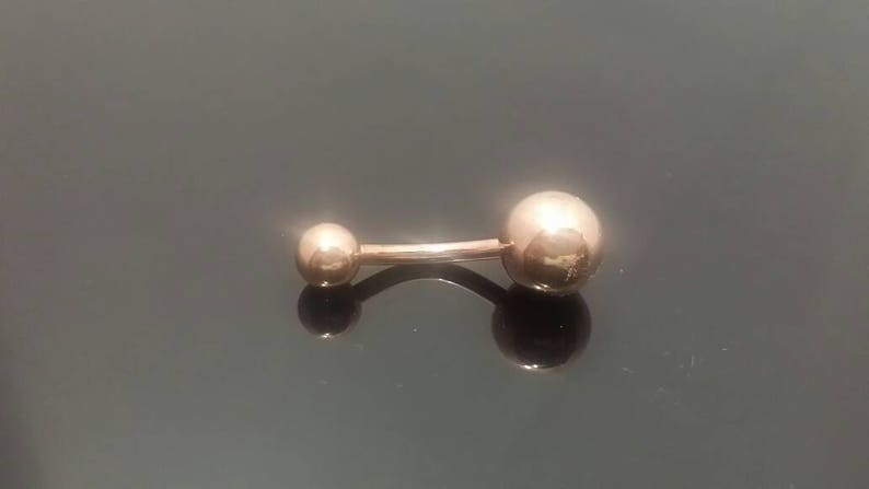 14g Rose Gold Navel Ring Belly Button, 10mm, 11mm, 12mm, 14 Gauge, Belly Ring, Sold Single image 1