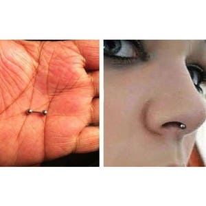 Surgical Steel 16g 6mm 3mm balls SEPTUM RETAINER BAR, Tragus, Rook, Helix